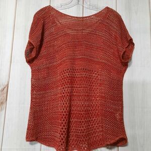 A.n.a‎ Sweater Ladies Large open knit burnt orange